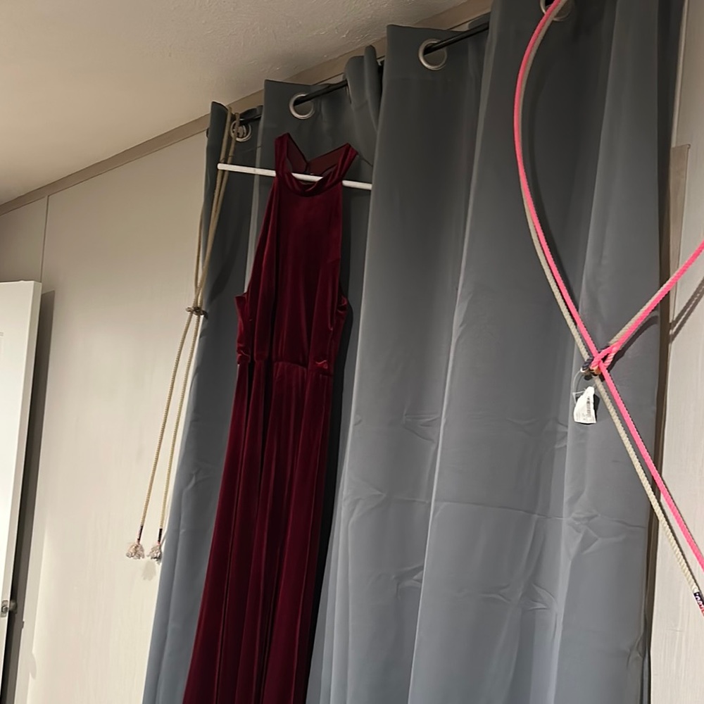 Elegant Burgundy Velvet Dress